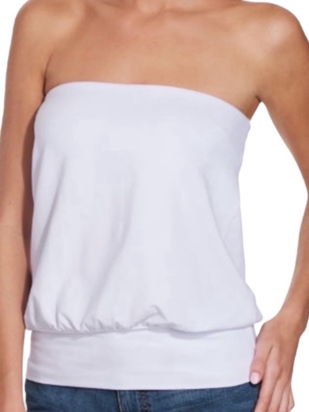 Boston Proper White Strapless Built in Bra Top Size XS - Picture 9 of 9